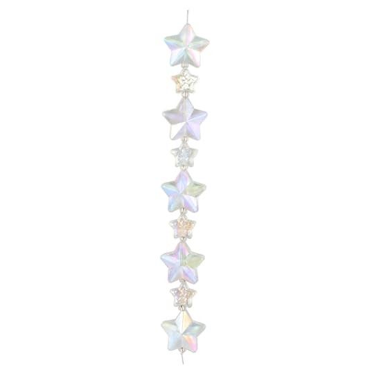 Clear AB Glass Star Beads, 9ct. by Bead Landing™